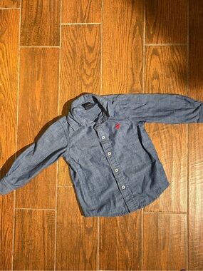 Wrangler Boys Long-Sleeve Chambray Button-Down Shirt - Blue